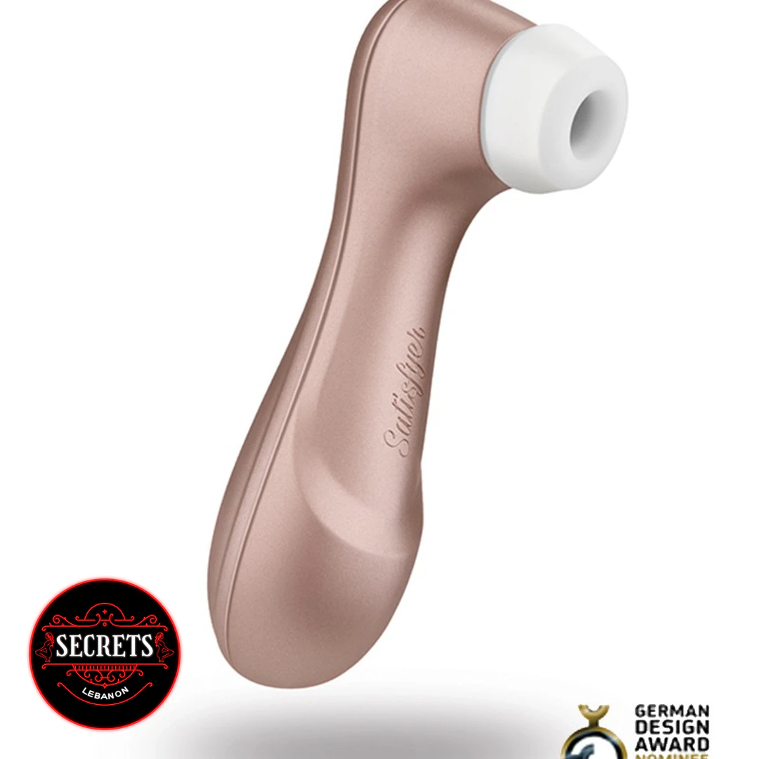 Satisfyer Pro 2 Air Pulse Stimulator in rose gold with white nozzle
