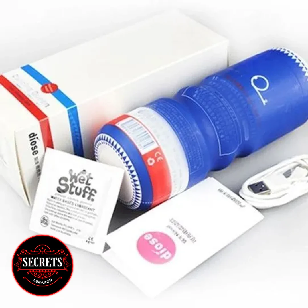 Snail Cup Vibrating Stroker blue device with box USB cable and lube sachet