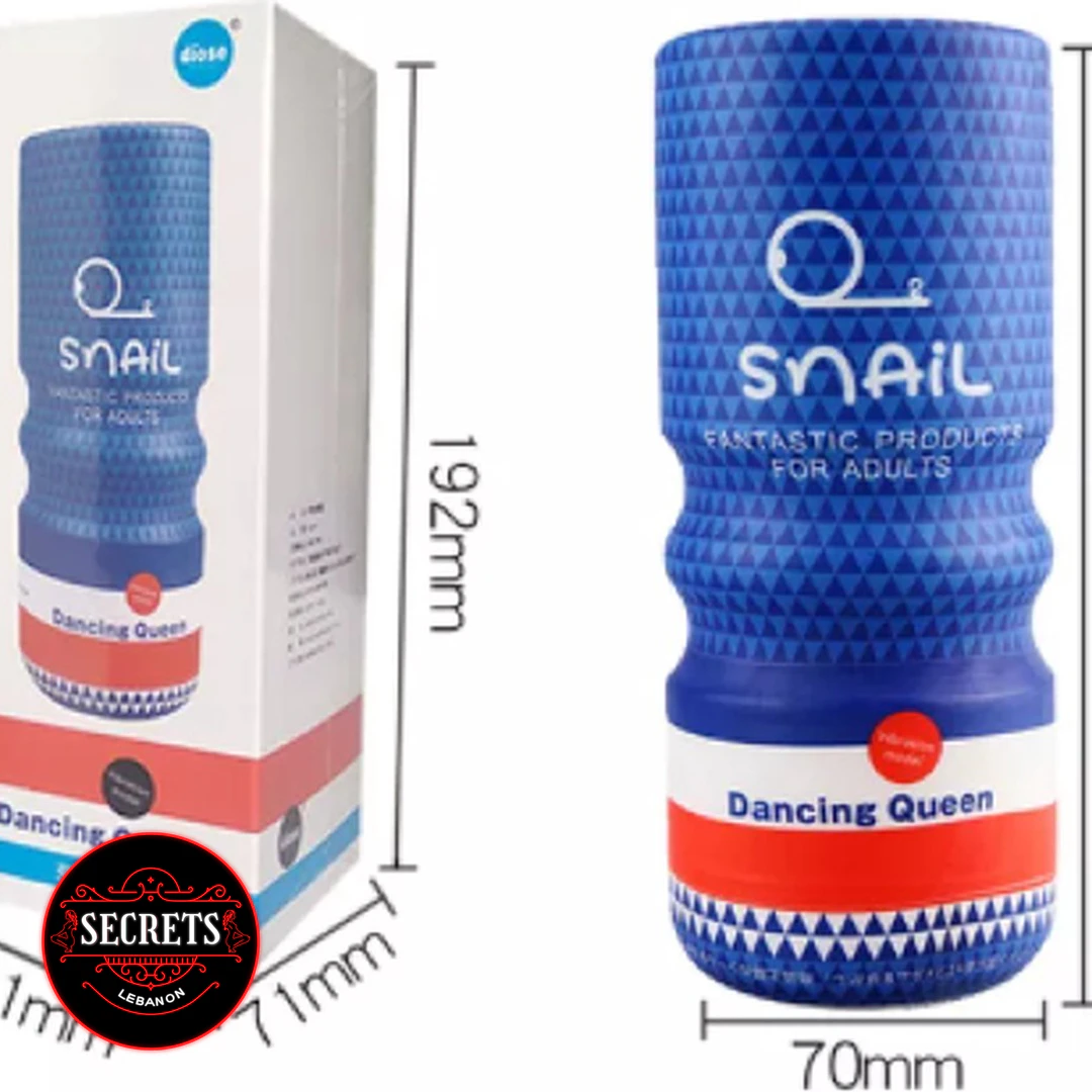 Snail Cup Vibrating Stroker blue textured sleeve shown with retail box