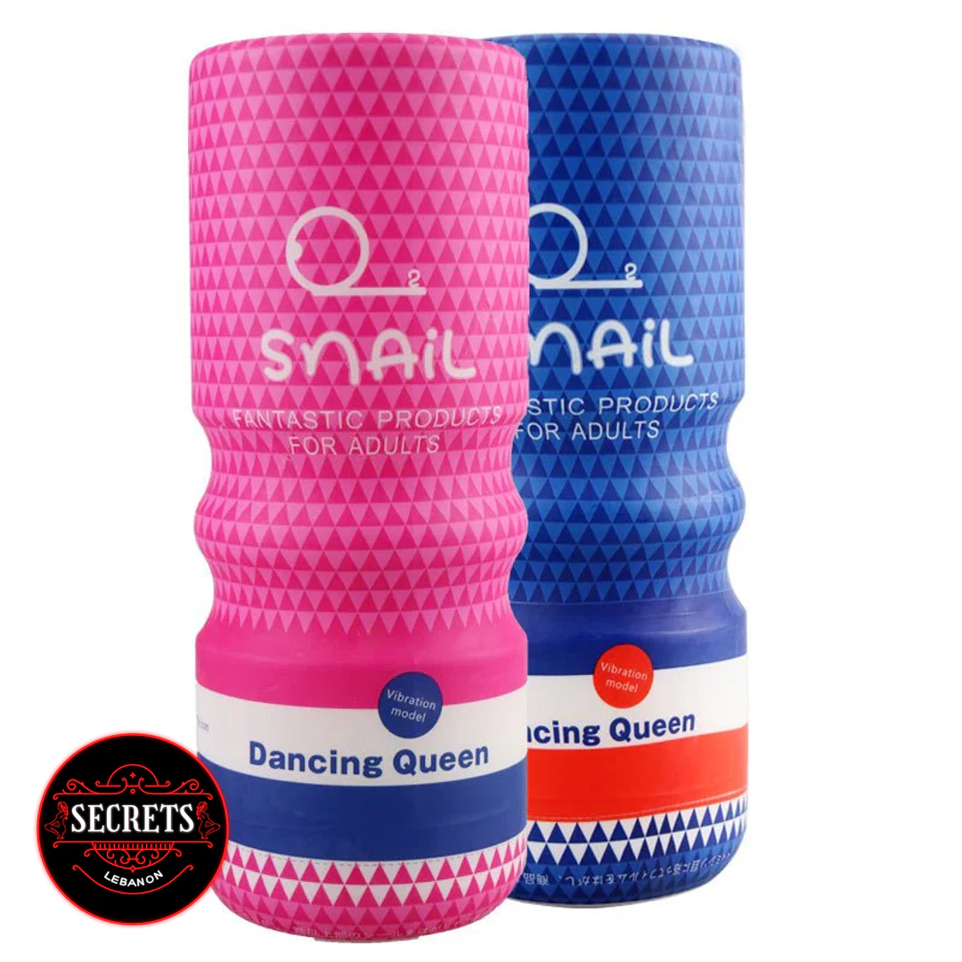 Snail Cup Vibrating Stroker in pink and blue Dancing Queen packaging