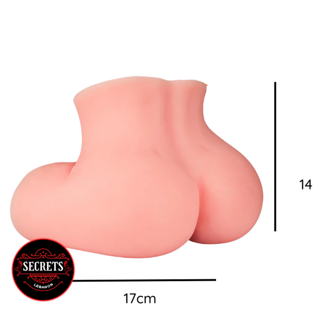TightGrip Compact Sex Doll flesh-toned realistic buttocks torso 17cm measurement shown