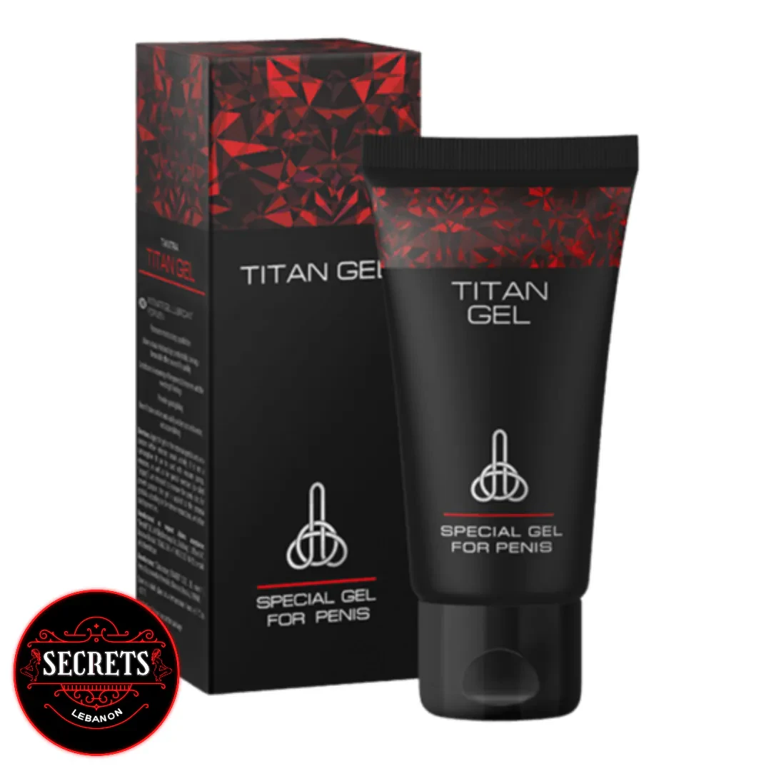 Titan Gel Male Enhancement Cream black tube and box on white background