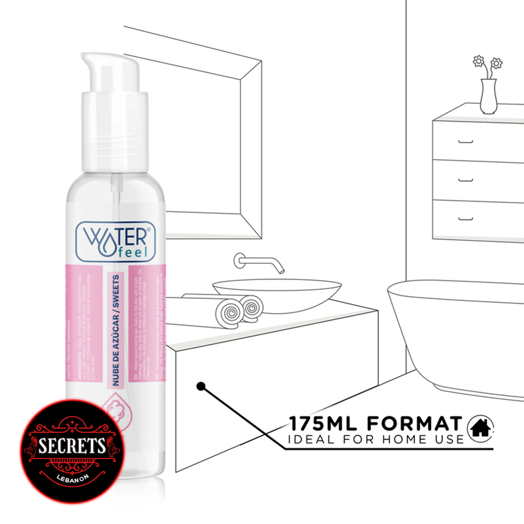 Waterfeel Cotton Candy Flavored Lubricant 175ml pump bottle with pink label
