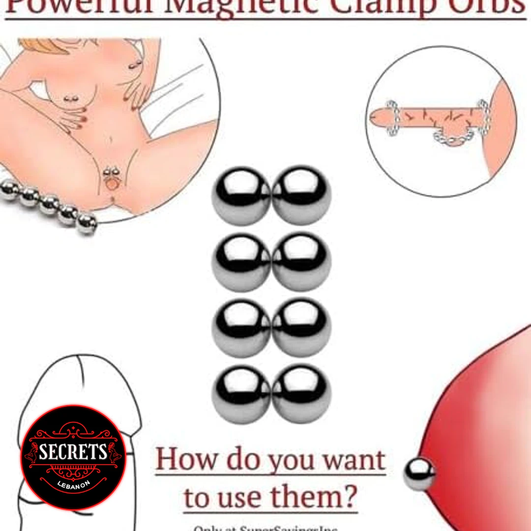 2 Pair Magnetic Steel Ball Clamps displayed in four polished silver pairs