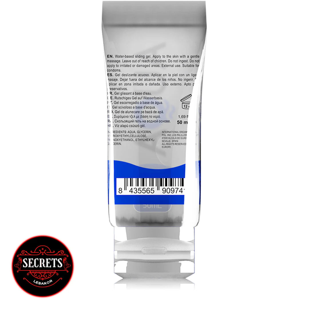 Aqua Medical Grade Lube 50ml back label with barcode on white background