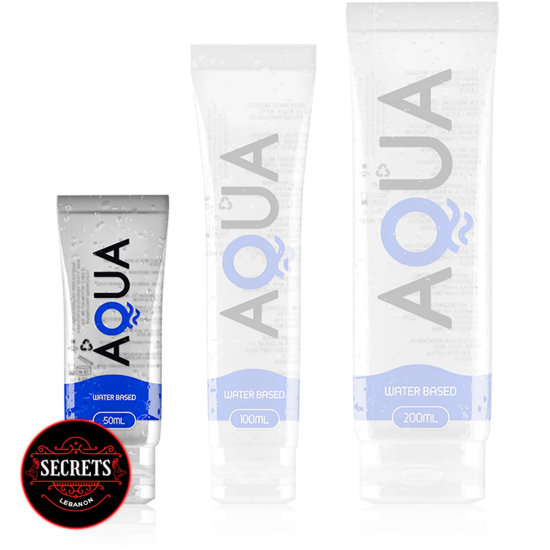 Aqua Medical Grade Lube 50ml clear squeeze tube with blue water-based label