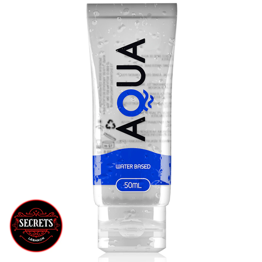 Aqua Medical Grade Lube 50ml clear squeeze tube with blue water-based label
