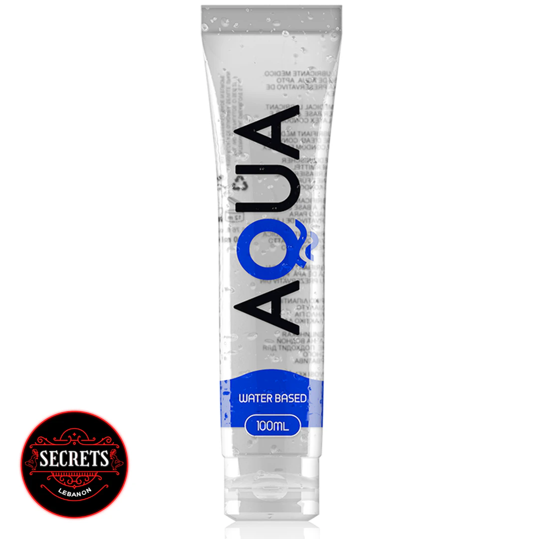 Aqua Water Based Lubricant 100ml clear squeeze tube with blue label