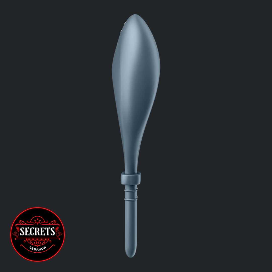Bullseye App Controlled Ring Vibrator in slate blue on dark background