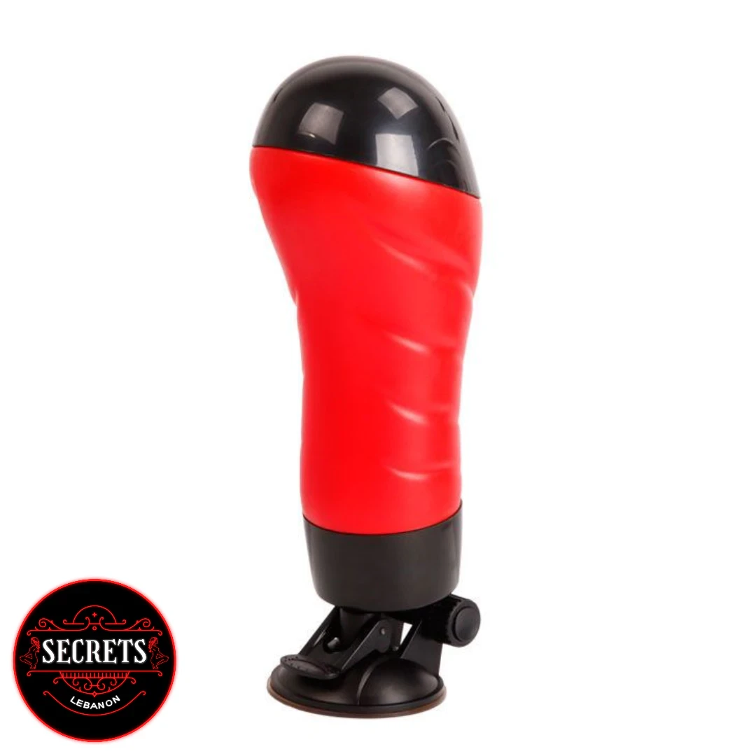 Crazy Bull Flora Vibrating Masturbator red and black with suction cup base