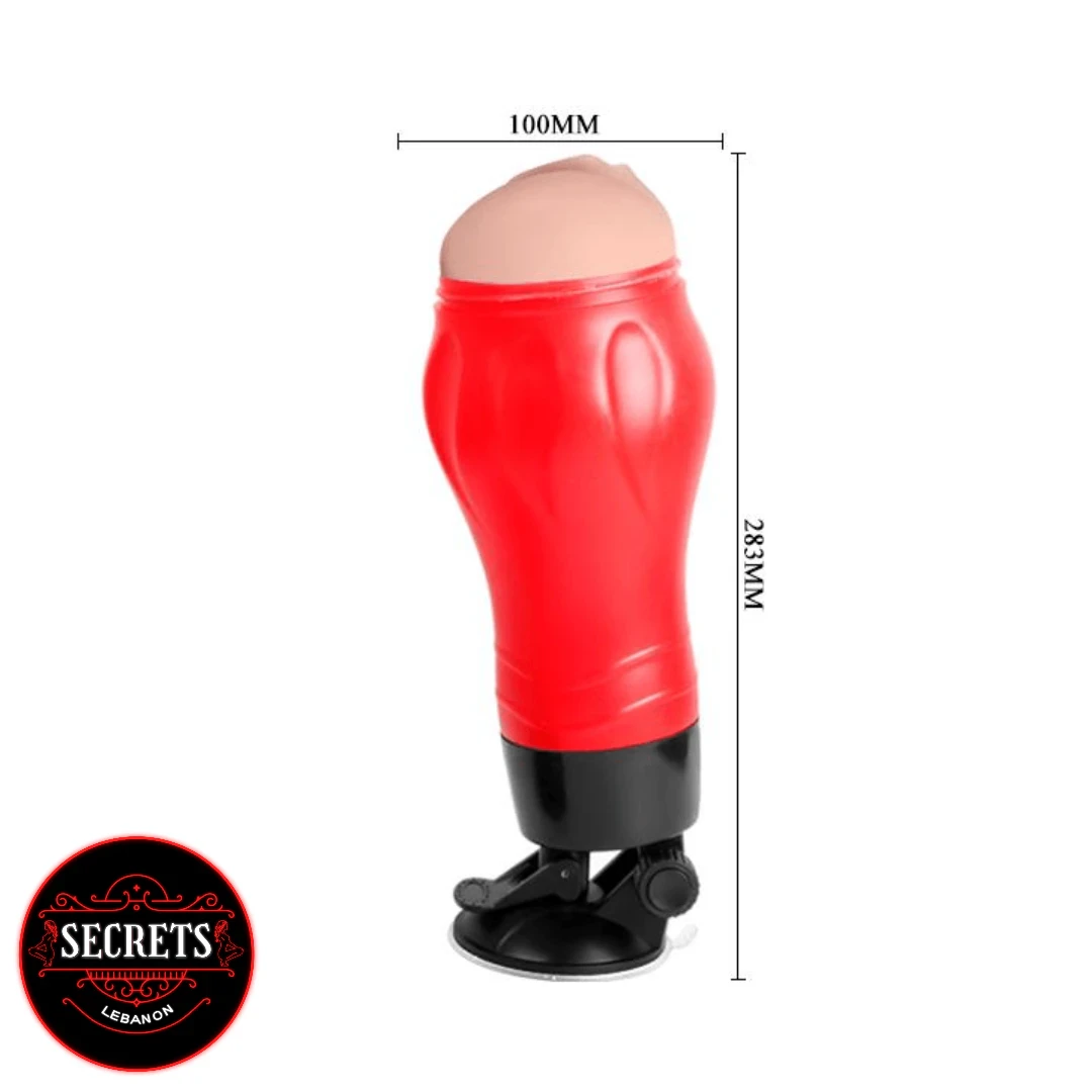 Crazy Bull Flora Vibrating Masturbator red body with black suction cup base