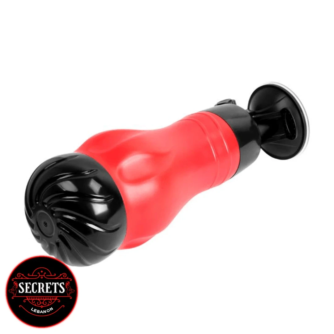 Crazy Bull Flora Vibrating Masturbator in red and black with suction cup
