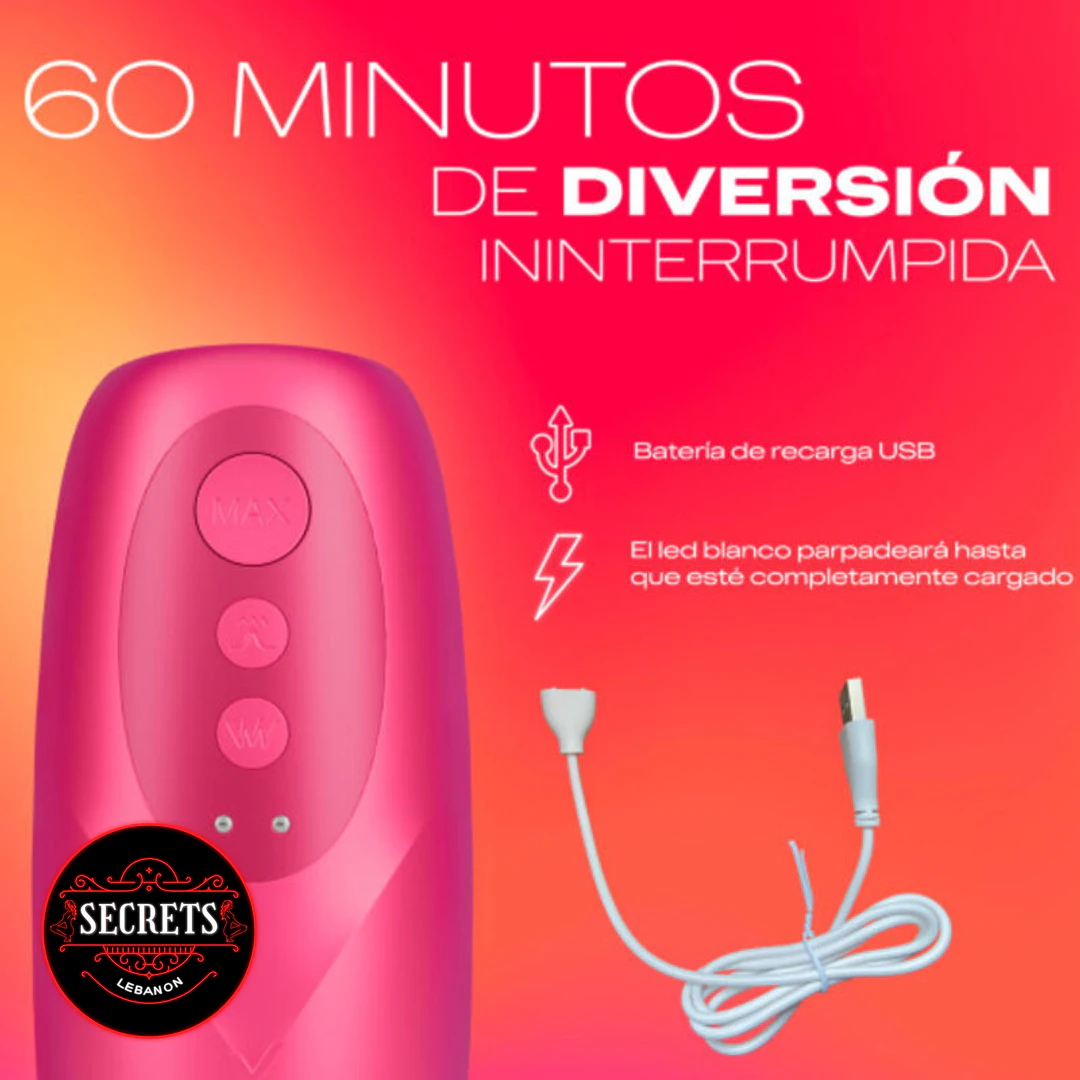 Durex Play Ride And Vibe Vibrating Stroker pink device with USB cable