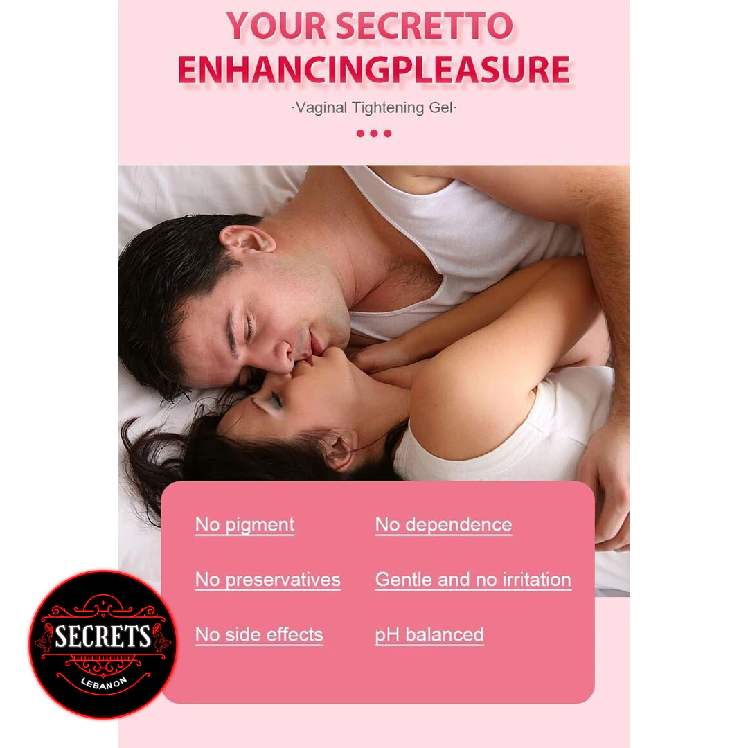 FlexiBloom Vaginal Tightening Gel promotional banner featuring intimate couple kissing in bed