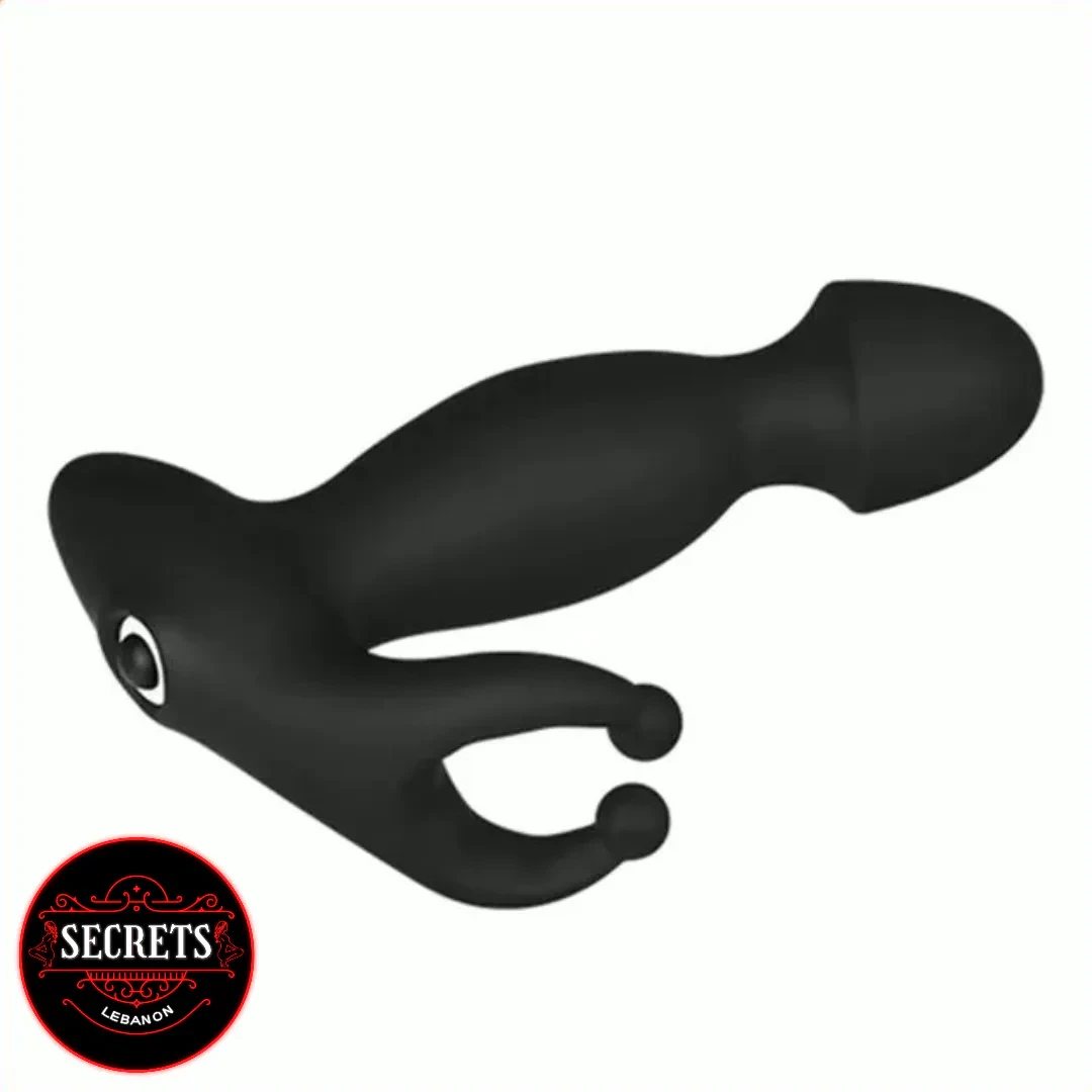 Haroshi Prostate Vibrator in matte black silicone with dual stimulator arms