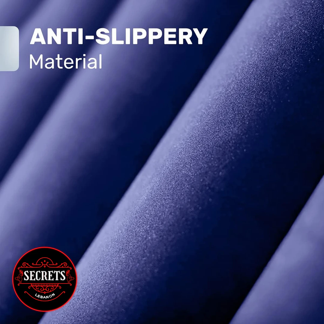 Inflatable Sex Wedge close-up showing blue anti-slip matte surface texture