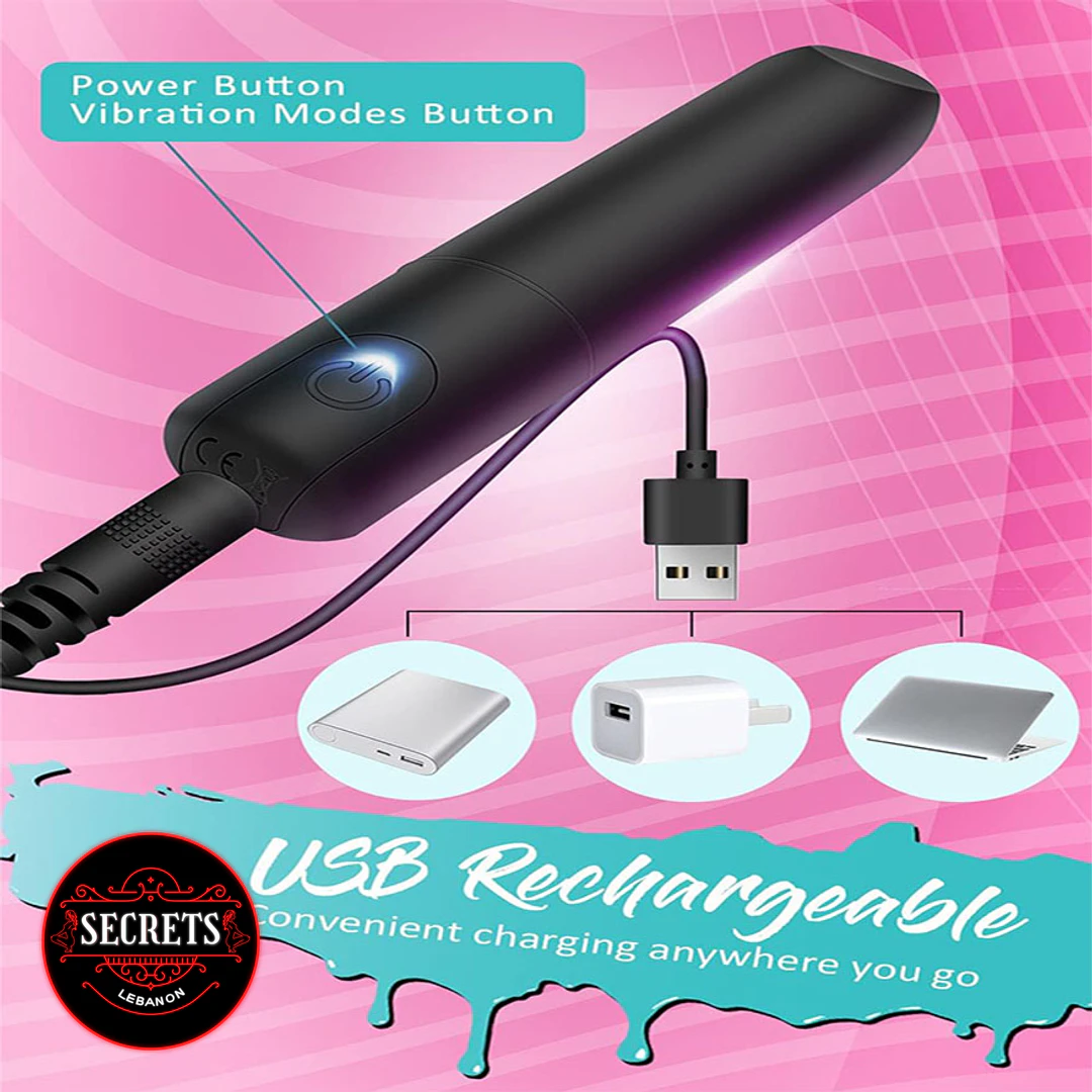 Precision Discreet Multi Speed Bullet Vibrator black with USB charging cable
