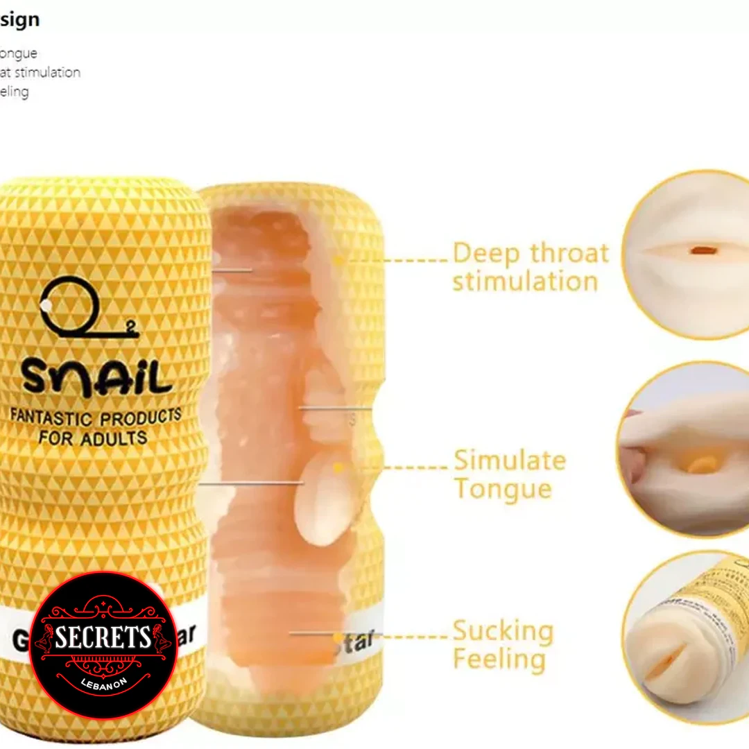 Snail Golden Star Oral Masturbator Cup cross-section with yellow textured exterior