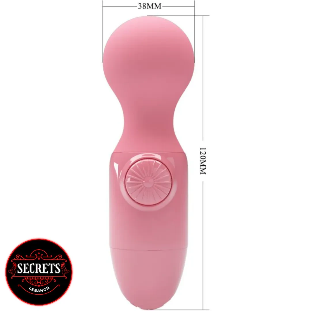Wonder Mini Stick Vibrator pink wand with round head and control button